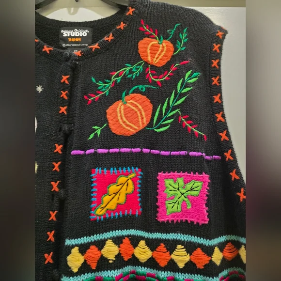 Colorful Halloween Themed Vest, Size 2X - Picture 6 of 6